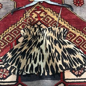 Ganni Leopard print pleated camisole